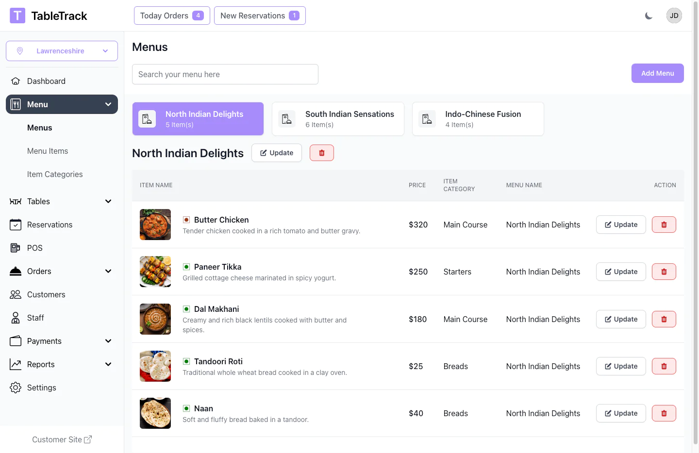 TableTrack - Giải pháp quản lý nhà hàng SaaS hoàn chỉnh