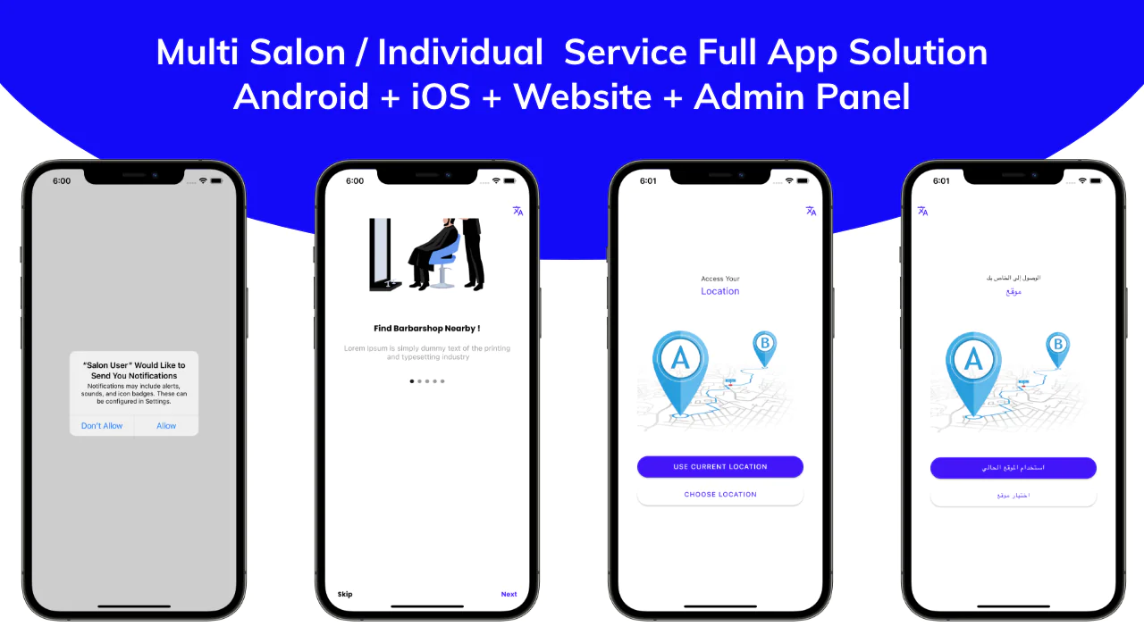 Multi Salon, Individual Appointments Booking System Full App