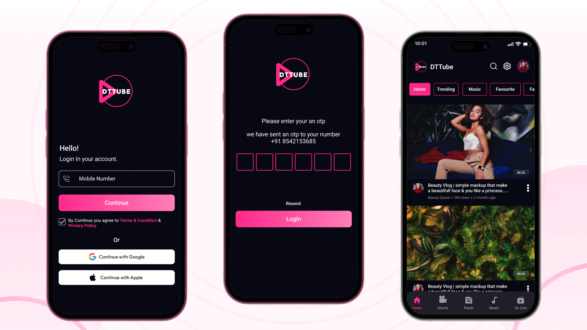 DTTube v1.3.0 - Video-Reels-Podcast-Live Streaming Flutter App