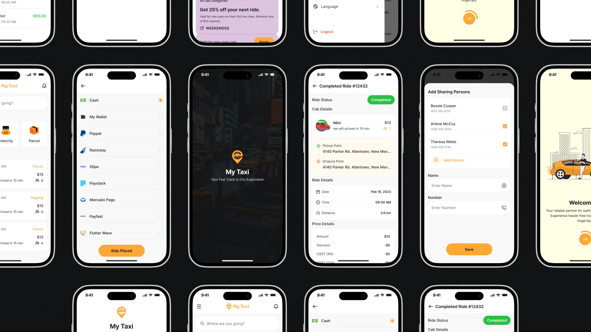 MyTaxi v8.0 - Complete Flutter Taxi Booking, Intercity Ride & Parcel Delivery