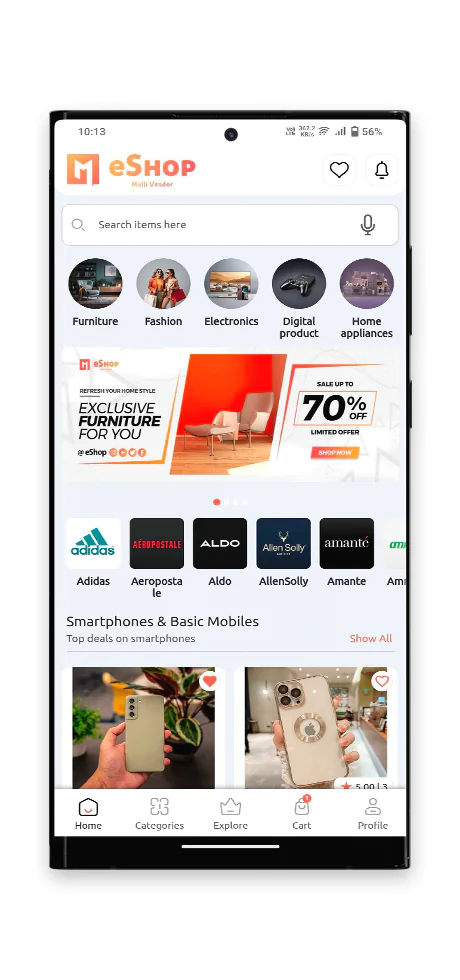 eShop v2.10.5 - Multi Vendor eCommerce App & eCommerce Vendor Marketplace Flutter App