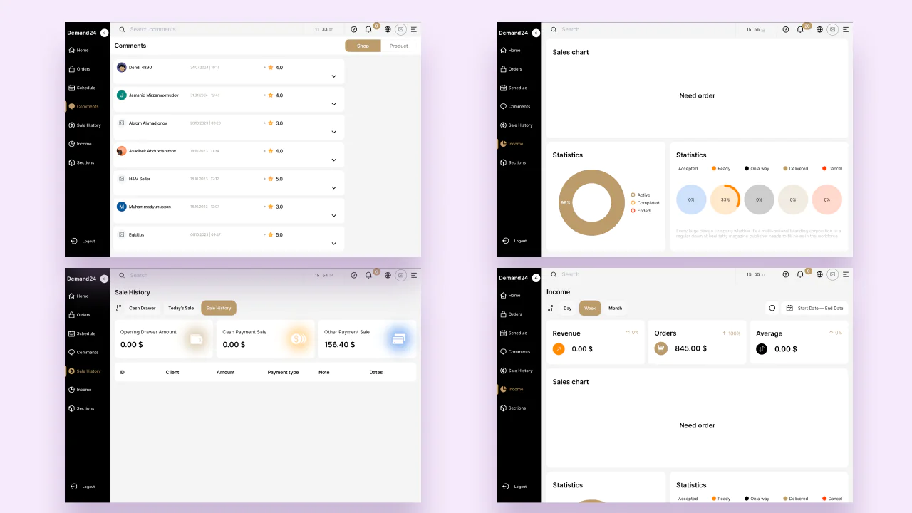 On-Demand24 - POS + Order & Service Management (IOS, Android, Desktop)