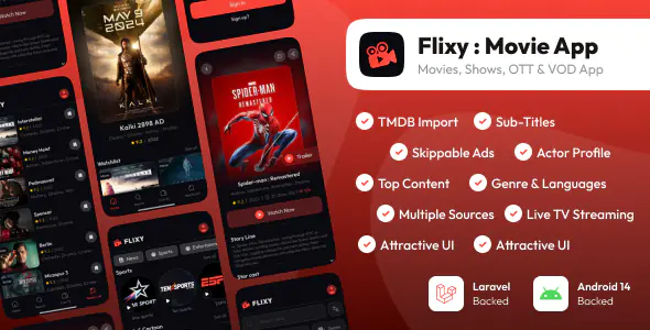 Flixy: Ứng dụng xem phim: Phim bộ, Truyền hình trực tiếp, Ứng dụng phát video trực tuyến, Bản sao Ne