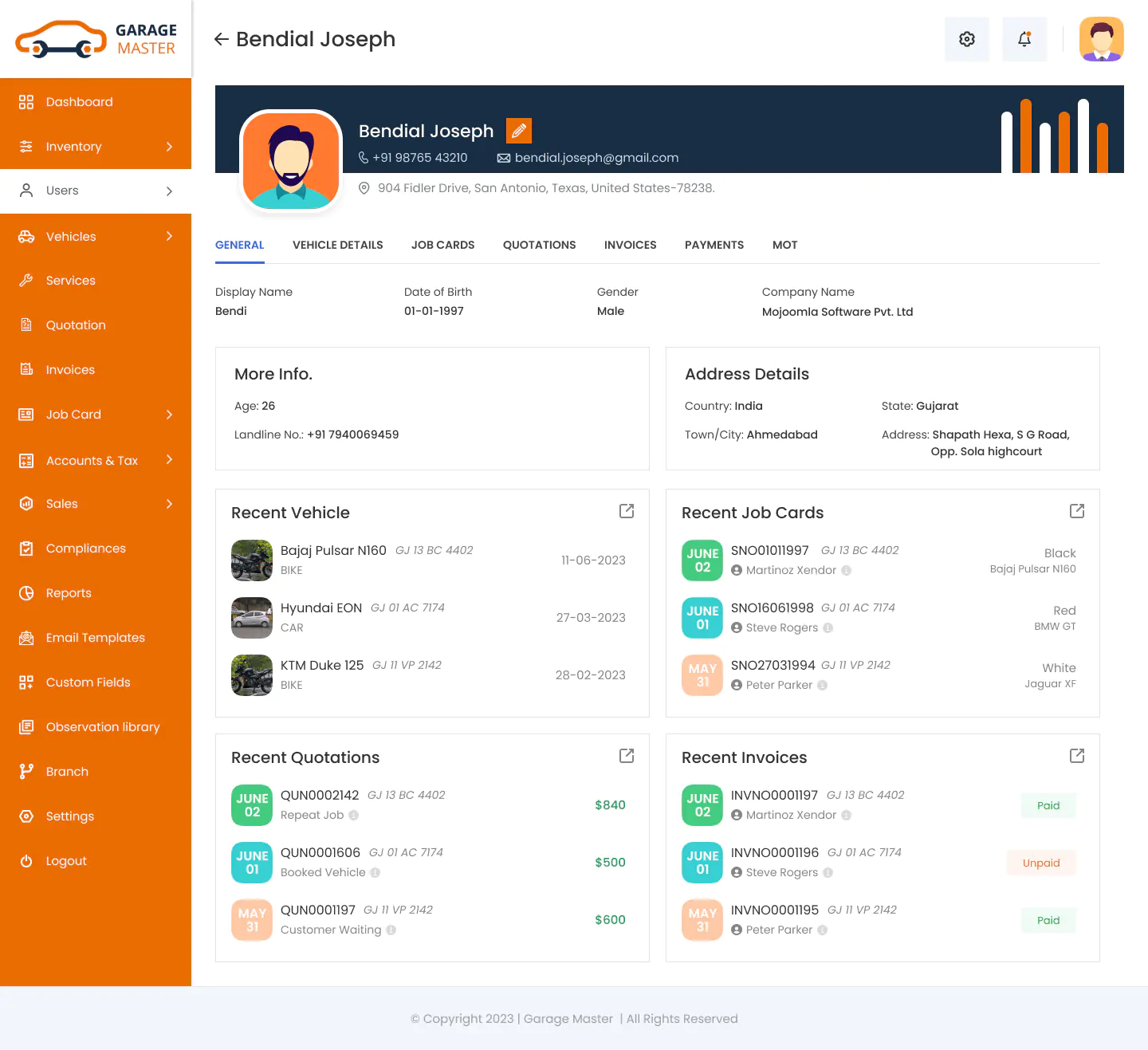 GaragePro - Hệ thống Quản lý Garage
